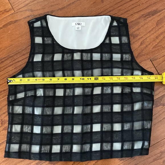 Cato blk sheer crop sleeveless blouse - Size 16 - Picture 8 of 9